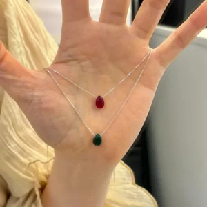 chalcedony tear drop pendant