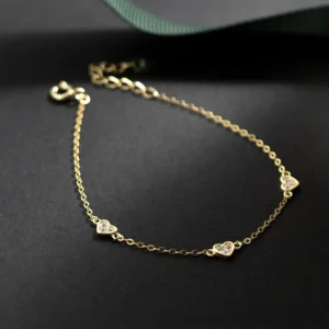 Diamond Heart Station Bracelet